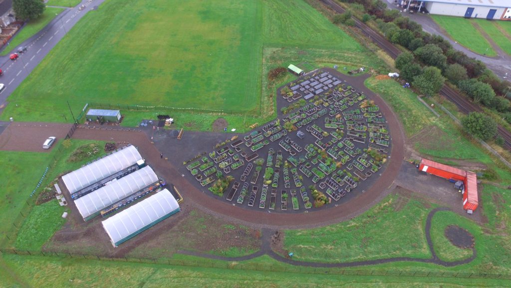 Braehead Community Garden from the air.  